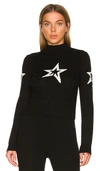 Perfect Moment Cable Underwear Sweater Black In Black