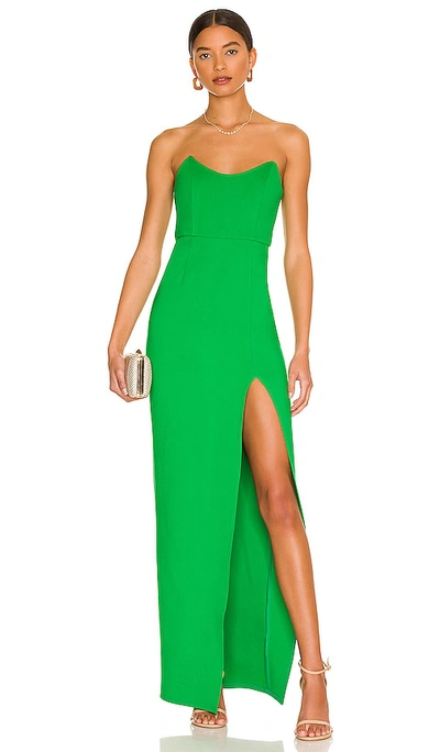 Superdown Ryleigh Strapless Maxi Dress In Green