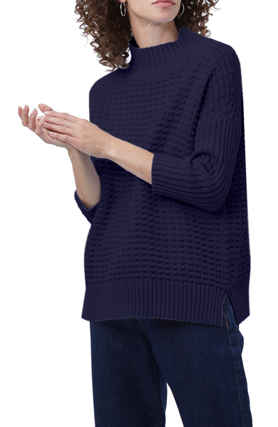 French Connection Mozart Popcorn Cotton Sweater In Nocturnal