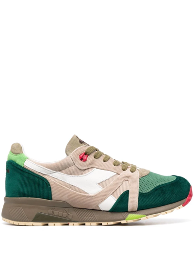 Diadora Colour-block Panelled Trainers In Nude