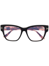 Tom Ford Tortoise Square-frame Glasses In Schwarz