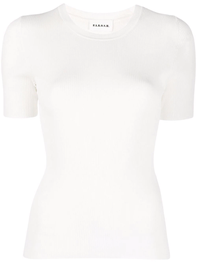 P.a.r.o.s.h Parosh Round Neck T-shirt In White