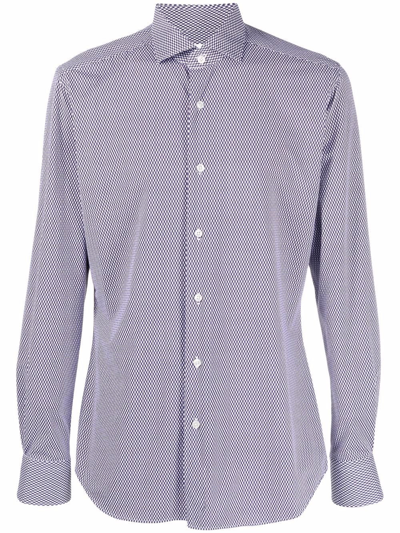 Xacus Micro-print Shirt In Blau