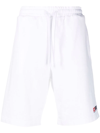 Diesel Logo Embroidered Cotton Sweat Shorts In White