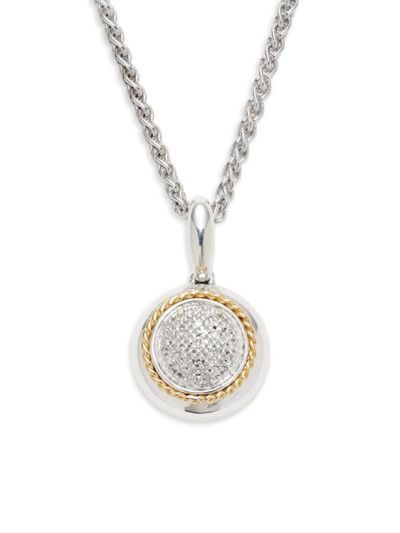 Effy Women's Two-tone Sterling Silver & 0.07 Tcw Diamond Pendant Necklace