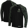 Colosseum Men's Black Oklahoma Sooners Oht Military-inspired Appreciation Take Flight Raglan Quarter-zip Jacke In Black