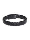 Jan Leslie Braided Leather Bracelet In Black