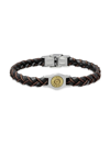 Jan Leslie Men's Braided Leather & Nylon Two-tone Bracelet In Neutral