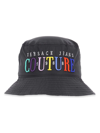 VERSACE JEANS COUTURE MEN'S MULTICOLOR EMBROIDERED LOGO BUCKET HAT