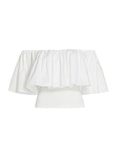 Adam Lippes Off-the-shoulder Ruffle Top In White