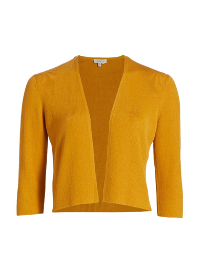 Lafayette 148 Plus-size Finespun Voile Openfront Cropped Cardigan In Honeycomb