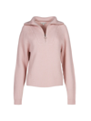 Joie Hinnes Front Zip Wool Pullover In Pale Mauve