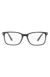 Prada 56mm Rectangular Optical Glasses In Black/demo Lens