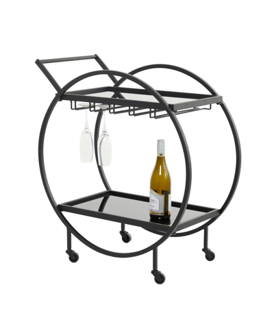 Rosemary Lane Metal Contemporary Bar Cart In Black