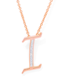 Macy's Diamond Accent Initial Pendant Necklace 18" In Gold Plate Or Rose Gold Plate In Rose Gold I
