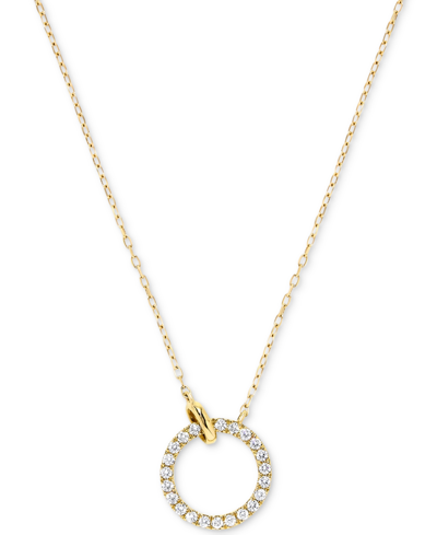 Macy's Diamond Circle 18" Pendant Necklace (1/3 Ct. T.w.) In 14k Gold In Yellow Gold