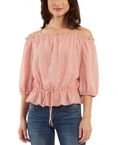 Bcx Juniors' Off-the-shoulder Top In Blush