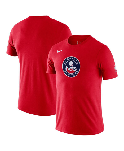 Nike Men's  Red Brooklyn Nets 2021/22 City Edition Essential Logo T-shirt