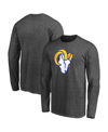 Fanatics Men's Heathered Charcoal Los Angeles Rams Big And Tall Primary Logo Long Sleeve T-shirt In Heathered Charcoal