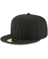New Era Men's  Black Colorado Rockies Primary Logo Basic 59fifty Fitted Hat In Black