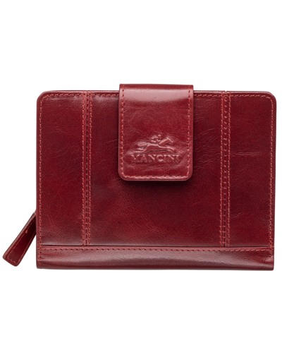 Mancini Men's Casablanca Collection Medium Clutch Wallet In Red