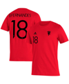 ADIDAS ORIGINALS MEN'S ADIDAS BRUNO FERNANDES RED MANCHESTER UNITED NAME AND NUMBER AMPLIFIER T-SHIRT