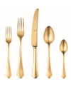 Mepra Dolce Vita Pewter Oro 5-piece Flatware Set In Gold-tone