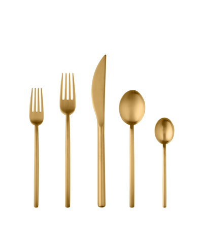 MEPRA DUE ICE ORO FLATWARE SET, 5 PIECE