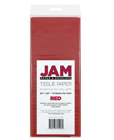 Jam Paper Tissue Paper, 10 Packs Of 10 Sheets In Red