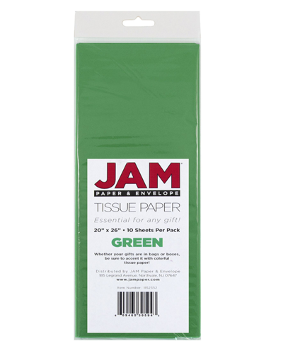 Jam Paper Tissue Paper, 10 Packs Of 10 Sheets In Green
