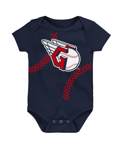 Outerstuff Newborn Boys And Girls Navy Cleveland Guardians Running Home Bodysuit