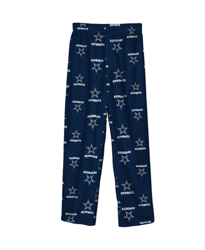 Outerstuff Seattle Seahawks Unisex Preschool Toddler Allover Logo Flannel Pajama Pants - Navy Blue