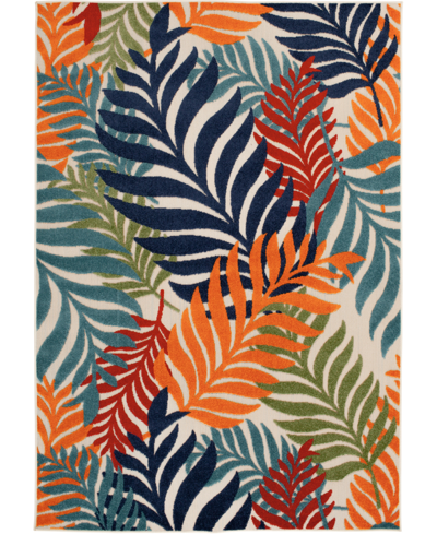 Northern Weavers Britta Bri-08 7'10" X 9'10" Outdoor Area Rug In Ivory,blue