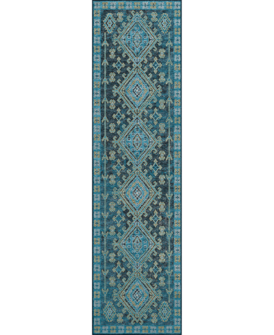 D Style Brisbane Br2 2'3" X 7'6" Runner Area Rug In Navy