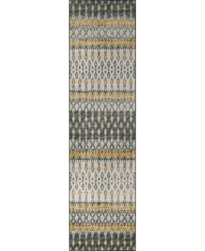 D Style Brisbane Br1 2'3" X 7'6" Runner Area Rug In Charcoal