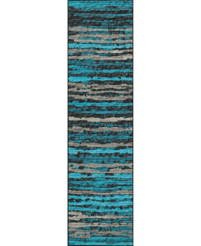 D Style Celia Ripple 2'3" X 7'6" Runner Area Rug In Teal