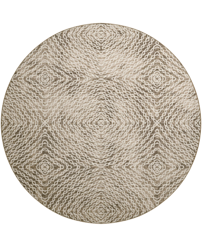 D Style Brisbane Br3 8' X 8' Round Area Rug In Taupe