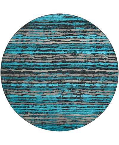 D Style Brisbane Br4 8' X 8' Round Area Rug In Teal