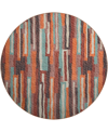 D Style Brisbane Washable Br7 8' X 8' Round Area Rug In Orange