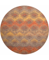 D Style Brisbane Br9 8' X 8' Round Area Rug In Orange