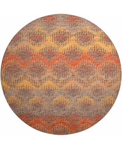 D Style Celia Wave 8' X 8' Round Area Rug In Orange