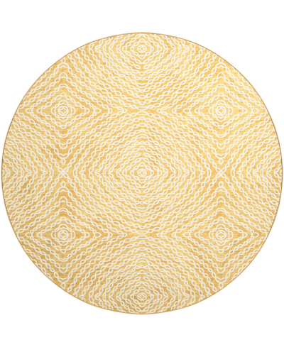 D Style Brisbane Br3 8' X 8' Round Area Rug In Gold-tone