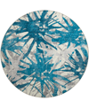 D Style Brisbane Br6 8' X 8' Round Area Rug In Cobalt