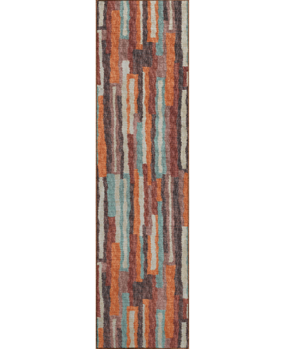 D Style Brisbane Br7 2'3" X 7'6" Runner Area Rug In Orange