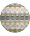 D Style Brisbane Br1 8' X 8' Round Area Rug In Charcoal