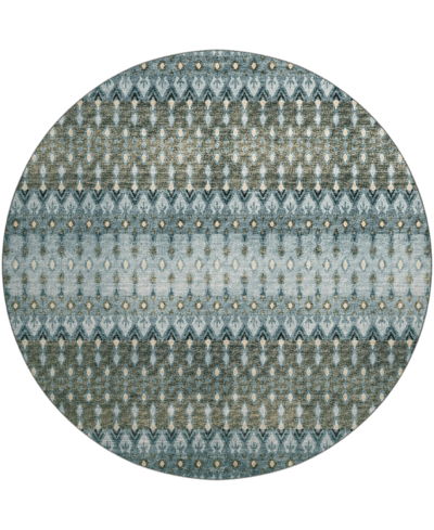 D Style Brisbane Br1 8' X 8' Round Area Rug In Blue