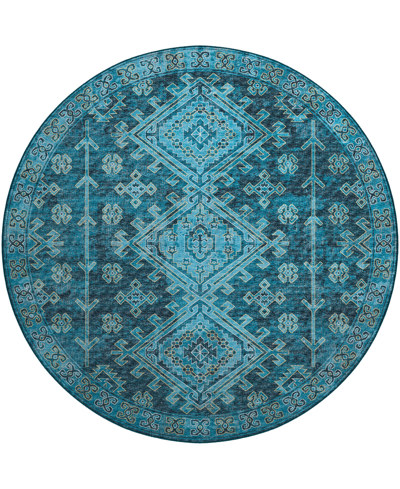 D Style Celia Br2 8' X 8' Round Area Rug In Navy