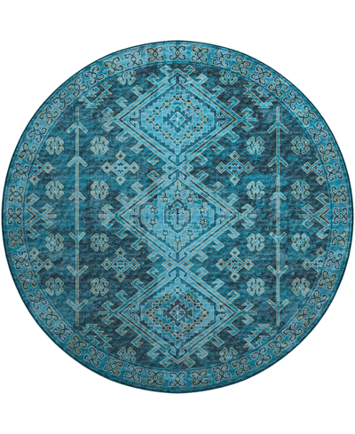 D Style Brisbane Br2 8' X 8' Round Area Rug In Navy