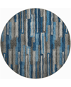 D Style Brisbane Br7 8' X 8' Round Area Rug In Navy