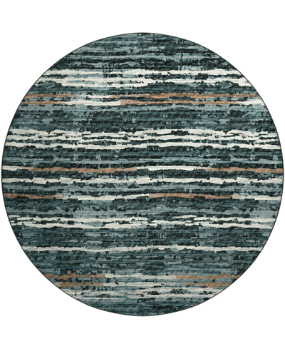D Style Brisbane Br4 8' X 8' Round Area Rug In Midnight
